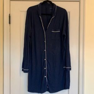Super soft Target button down navy nightgown